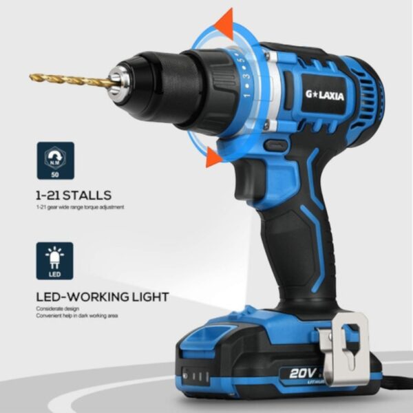 Taladro Atornillador 50Nm 20V (1 Bat-2Ah Y Cargador 2Ah)