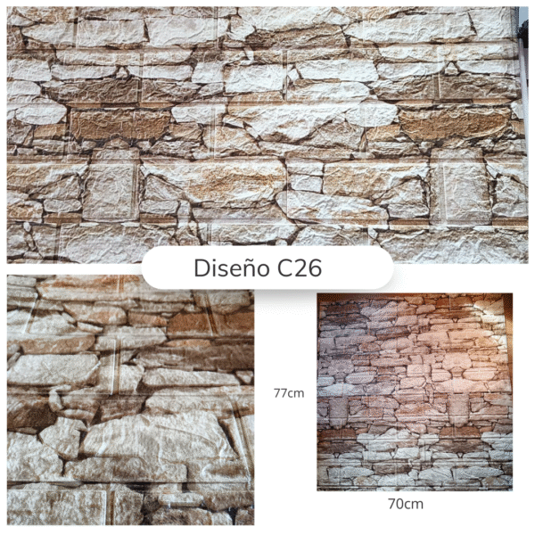 🧱 Pack x 20 Placas Autoadhesivas Imitación Piedra (70x77cm) – Cobertura Total: 10,8 m²