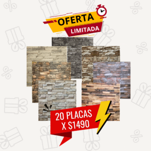 🧱 Pack x 20 Placas Autoadhesivas Imitación Piedra (70x77cm) – Cobertura Total: 10,8 m²