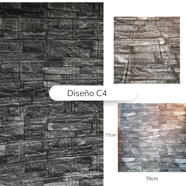 🧱 Pack x 20 Placas Autoadhesivas Imitación Piedra (70x77cm) – Cobertura Total: 10,8 m²
