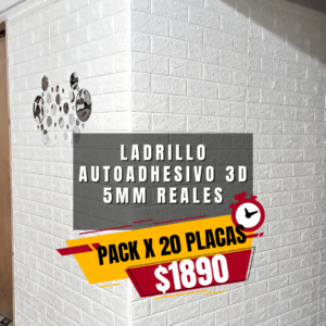 🧱 Pack x 20 Placas Autoadhesivas Imitación ladrillo 5mm de espesor💣