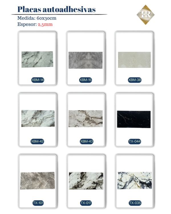 PACK 20 placas imitación mármol 60x30cm