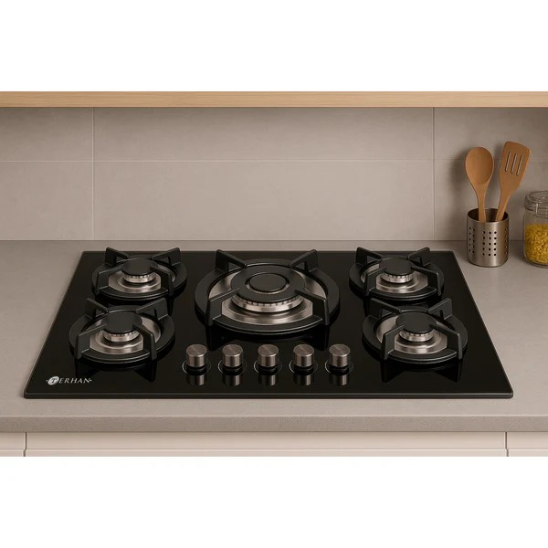 Anafe Vidrio Templado a Gas Terhan 5 Hornallas